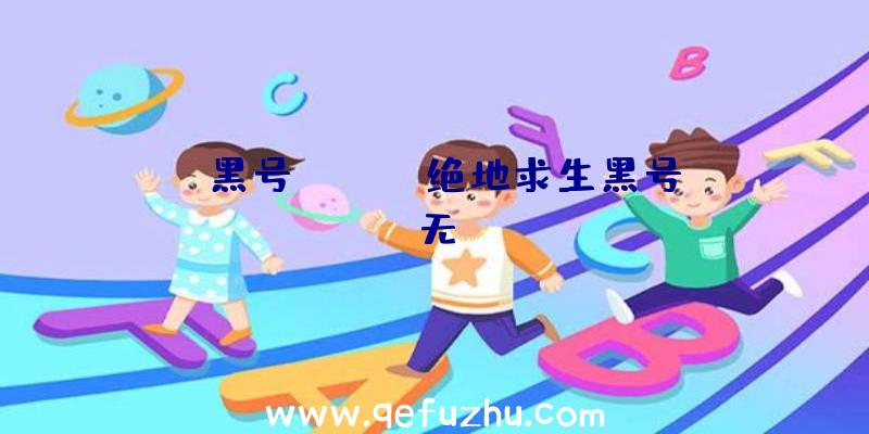 「黑号pubg」|绝地求生黑号无